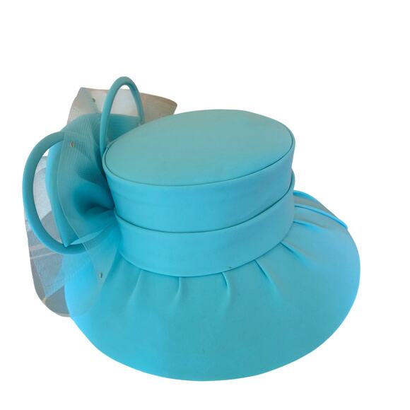 NWT Tania Belle, electric blue tulle and rhinestones hat;   #28‎ main image 6